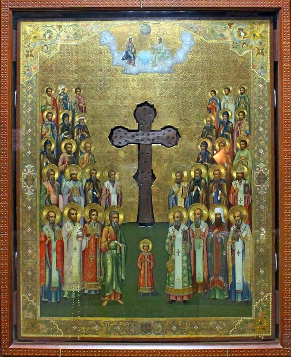 Икона "Избранные святые" с Крестом-мощевиком